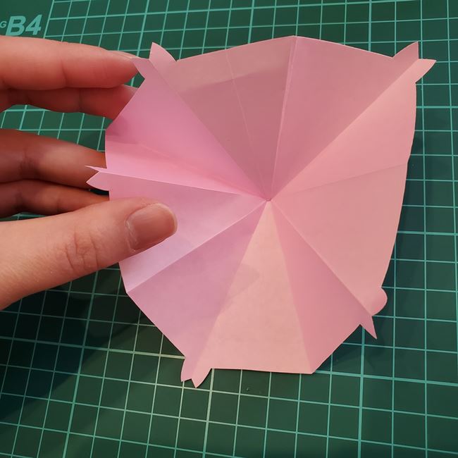 折り紙のポチ袋 桜の花の作り方折り方②折り方(2)