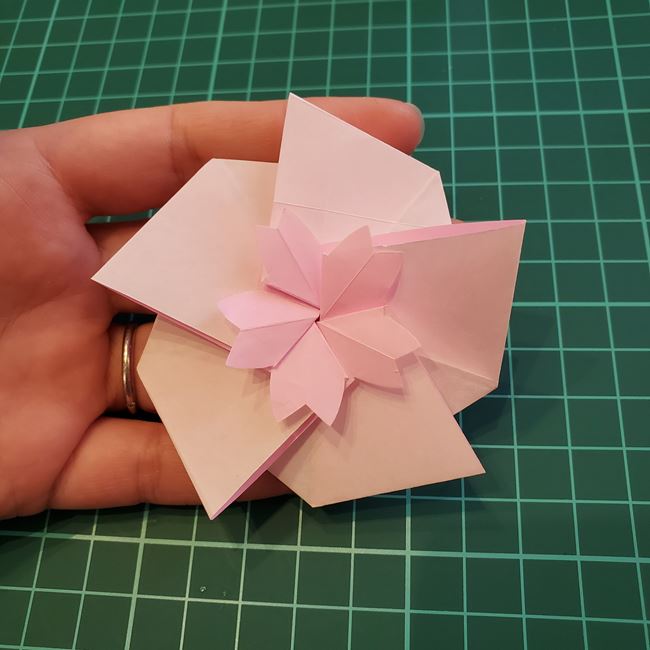 折り紙のポチ袋 桜の花の作り方折り方②折り方(20)