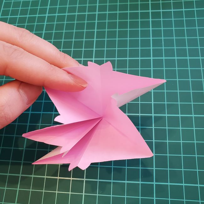 折り紙のポチ袋 桜の花の作り方折り方②折り方(3)