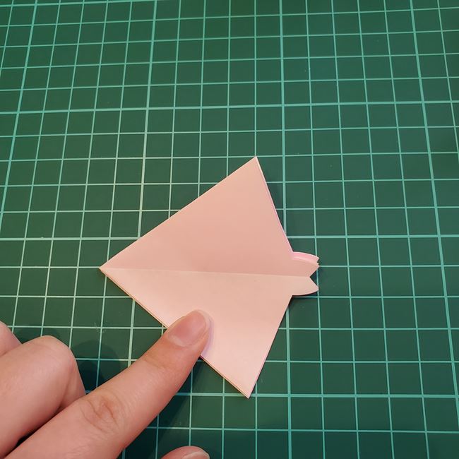 折り紙のポチ袋 桜の花の作り方折り方②折り方(4)