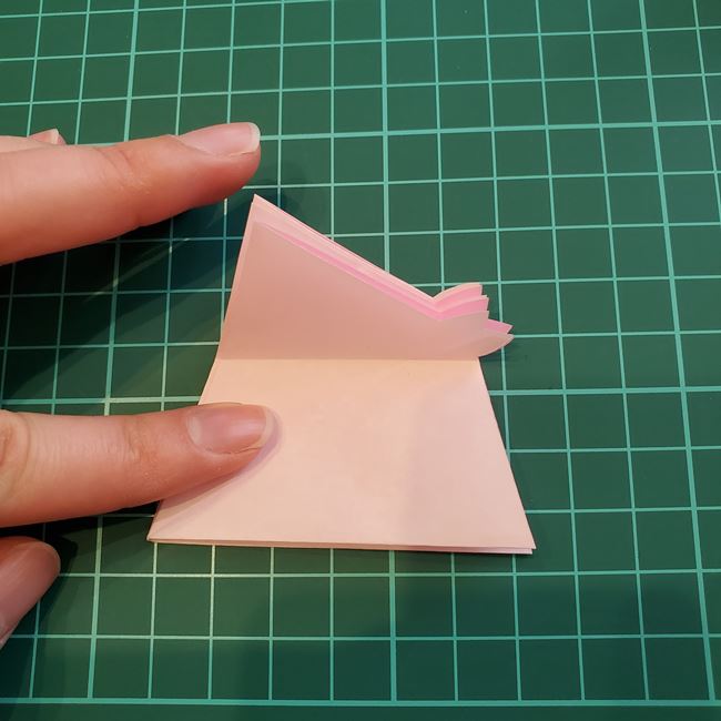 折り紙のポチ袋 桜の花の作り方折り方②折り方(7)