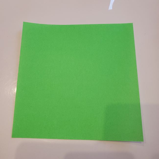 柏餅の折り紙 簡単な折り方作り方①葉っぱ(1)