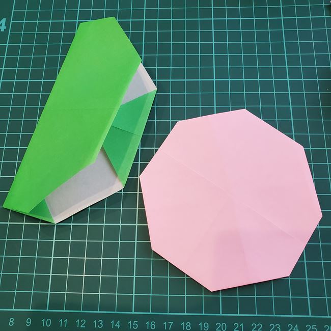 柏餅の折り紙 簡単な折り方作り方②おもち(6)