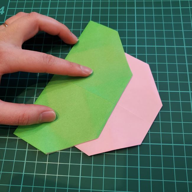 柏餅の折り紙 簡単な折り方作り方②おもち(7)
