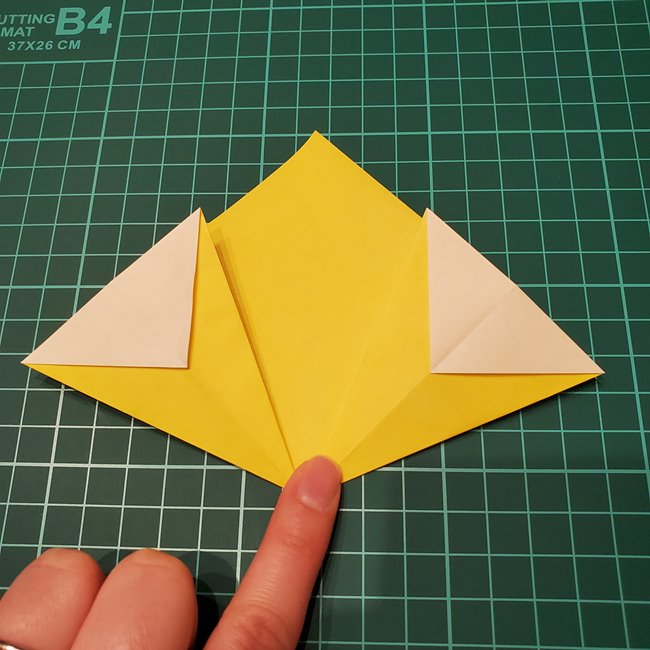 桃の花の折り紙 くす玉の折り方作り方①折り方(8)