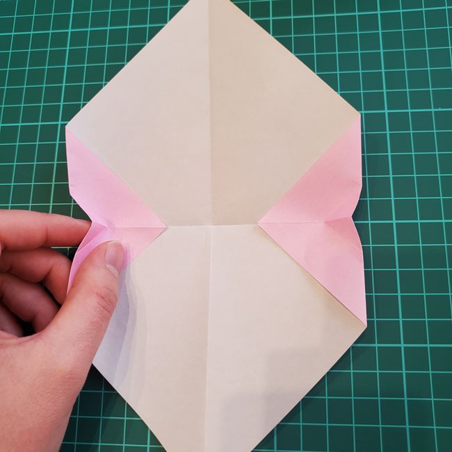 桜の木の折り紙 簡単な折り方作り方②花(9)