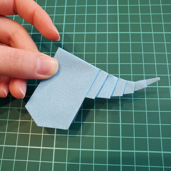 象の折り紙 立体でも簡単な折り方作り方①顔(23)