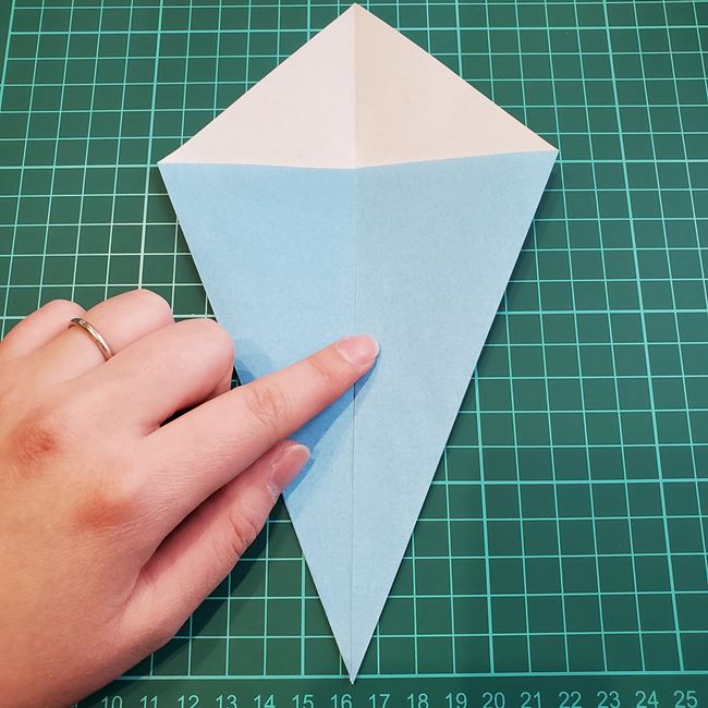 象の折り紙 立体でも簡単な折り方作り方①顔(4)