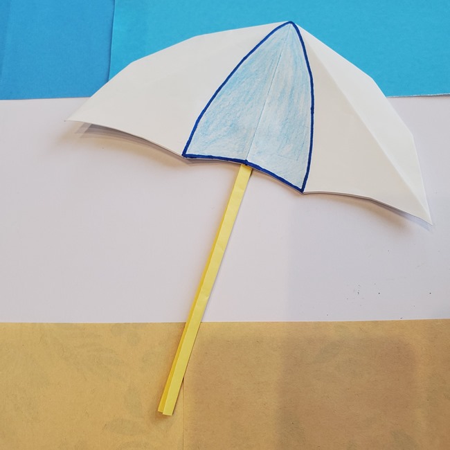 ビーチパラソルの折り紙 平面の折り方作り方は幼児でも簡単 製作や壁面飾りにも 子供と楽しむ折り紙 工作