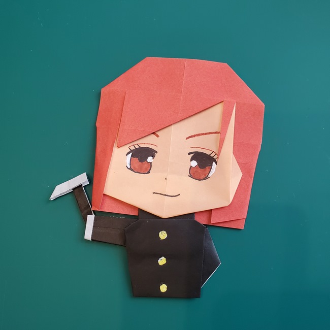 釘崎野薔薇の折り紙 折り方作り方 呪術廻戦ヒロインキャラクターを手作り 子供と楽しむ折り紙 工作