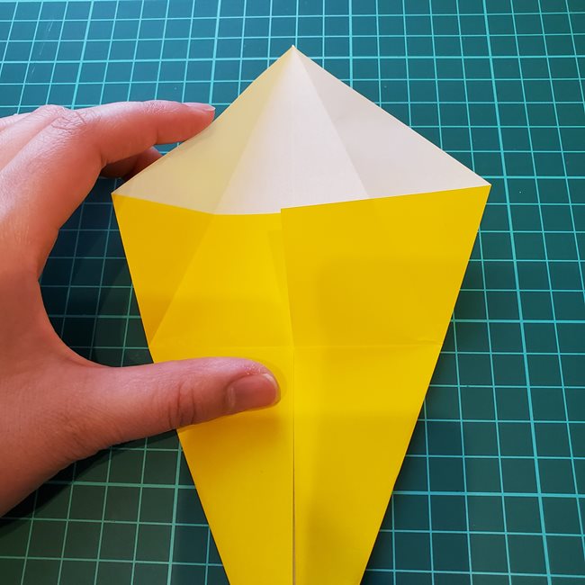 キリン 折り紙2枚でかわいい！作り方折り方①顔(7)