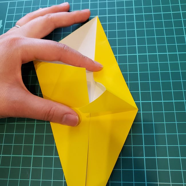 キリン 折り紙2枚でかわいい！作り方折り方①顔(8)