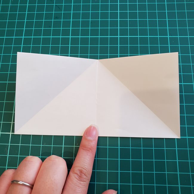 ビーチパラソルの折り紙 の折り方作り方(平面)①傘(6)