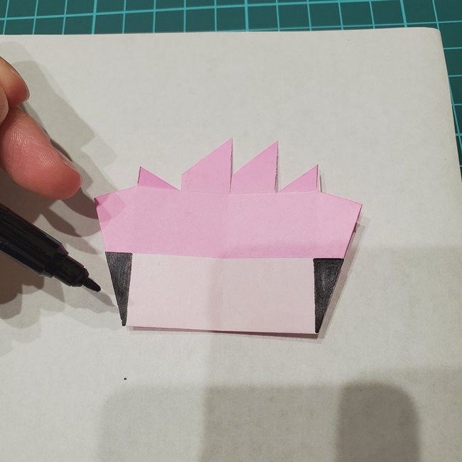 折り紙 虎杖悠仁の折り方作り方⑥組み合わせ(3)