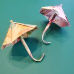 折り紙で立体の傘 1枚でできて開く！ミニチュア傘の作り方★