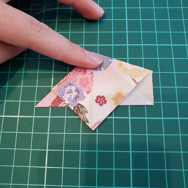 折り紙で立体の傘を1枚でつくる作り方①かさ(12)