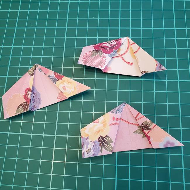 折り紙で立体の傘を1枚でつくる作り方①かさ(15)