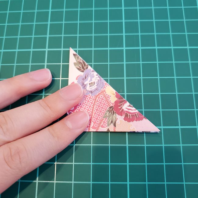 折り紙で立体の傘を1枚でつくる作り方①かさ(5)