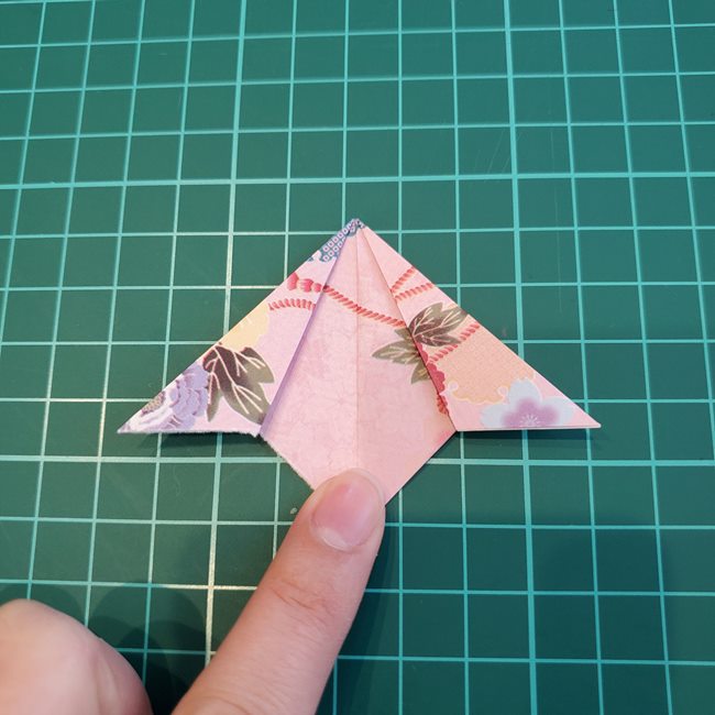 折り紙で立体の傘を1枚でつくる作り方①かさ(9)