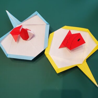 折り紙で金魚すくいのポイ 折り方作り方｜網を手作りして夏祭り遊びに♪