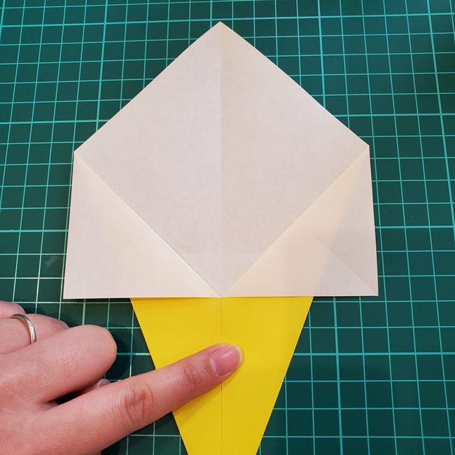 折り紙で金魚すくいのポイの折り方作り方(7)