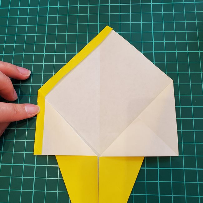 折り紙で金魚すくいのポイの折り方作り方(9)