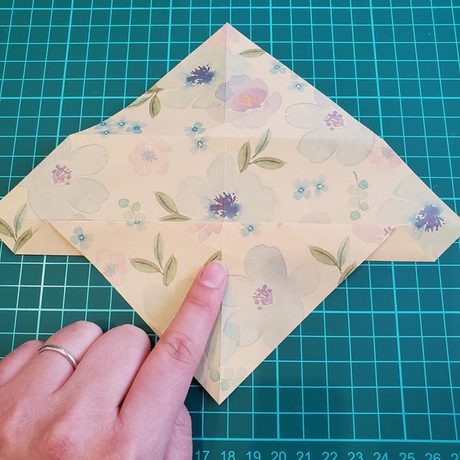 折り紙の傘 一枚で簡単 平面の折り方作り方①かさ(11)