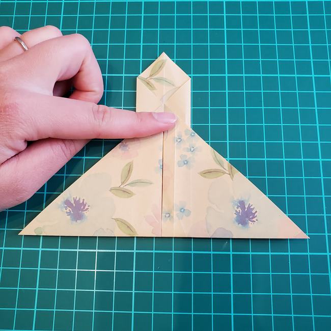折り紙の傘 一枚で簡単 平面の折り方作り方①かさ(14)