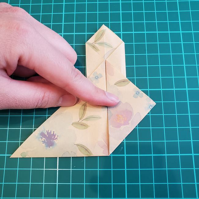 折り紙の傘 一枚で簡単 平面の折り方作り方①かさ(15)