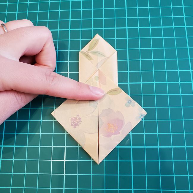 折り紙の傘 一枚で簡単 平面の折り方作り方①かさ(16)