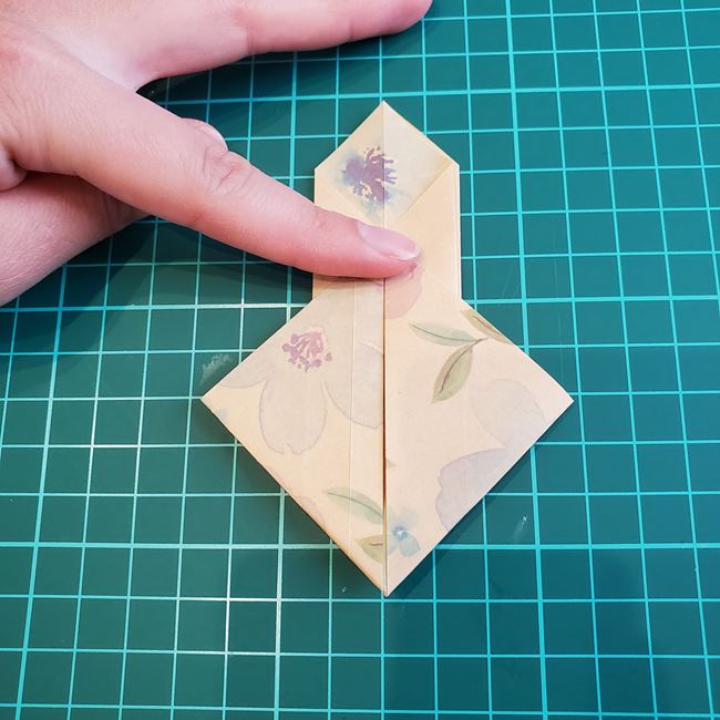 折り紙の傘 一枚で簡単 平面の折り方作り方①かさ(17)
