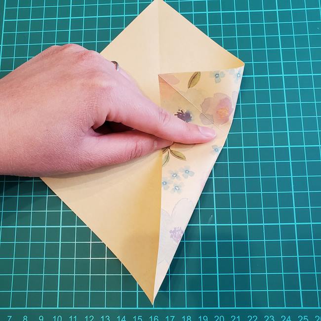 折り紙の傘 一枚で簡単 平面の折り方作り方①かさ(5)