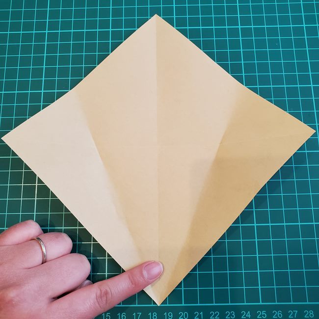 折り紙の傘 一枚で簡単 平面の折り方作り方①かさ(6)