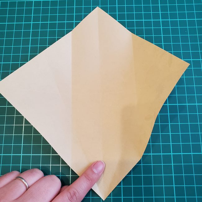 折り紙の傘 一枚で簡単 平面の折り方作り方①かさ(8)