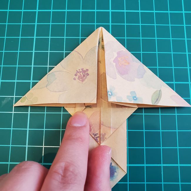 折り紙の傘 一枚で簡単 平面の折り方作り方②柄(2)