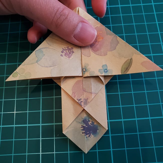 折り紙の傘 一枚で簡単 平面の折り方作り方②柄(3)