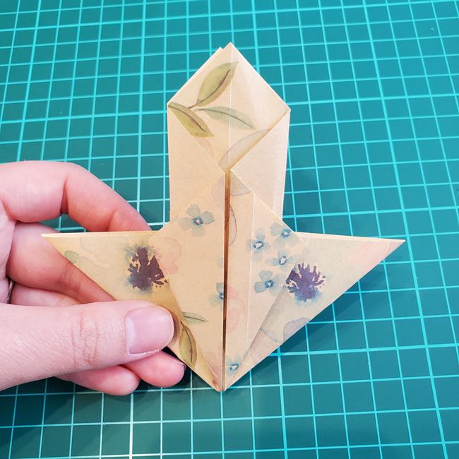折り紙の傘 一枚で簡単 平面の折り方作り方②柄(4)