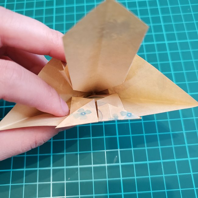 折り紙の傘 一枚で簡単 平面の折り方作り方②柄(6)