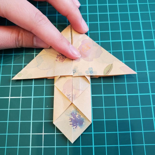 折り紙の傘 一枚で簡単 平面の折り方作り方②柄(7)