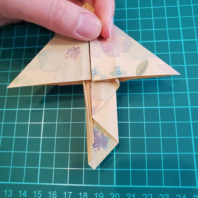 折り紙の傘 一枚で簡単 平面の折り方作り方②柄(9)