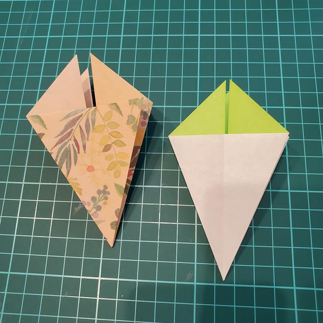 折り紙の傘 開くし動く折り方作り方①傘(22)
