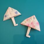 折り紙の傘は一枚で簡単 平面の折り方作り方｜子どもの梅雨製作にも！
