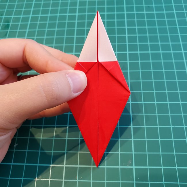いちごの折り紙 立体的でも簡単な作り方折り方①果実(25)