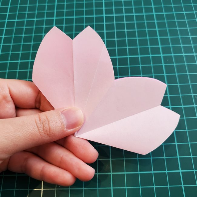 折り紙の花 簡単に一枚で桜をつくる作り方折り方(18)