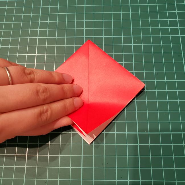 折り紙の花 簡単に一枚で立体的につくる作り方折り方(12)
