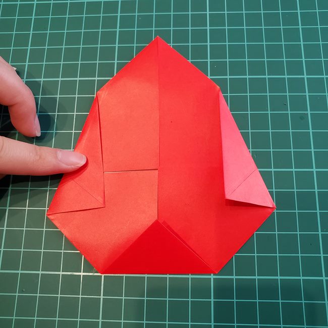 いちごの折り紙 5歳児年長さん向きの作り方折り方①果実(7)