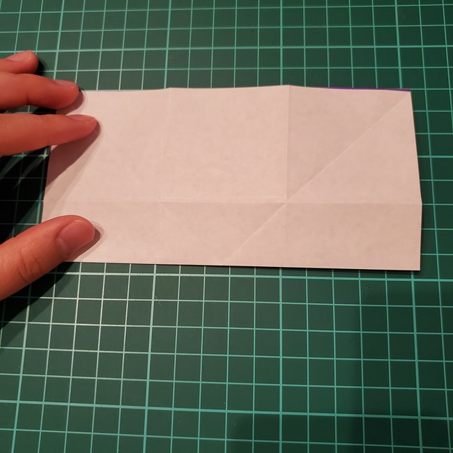 折り紙の花 簡単一枚でダリアをつくる折り方作り方①折り筋(15)