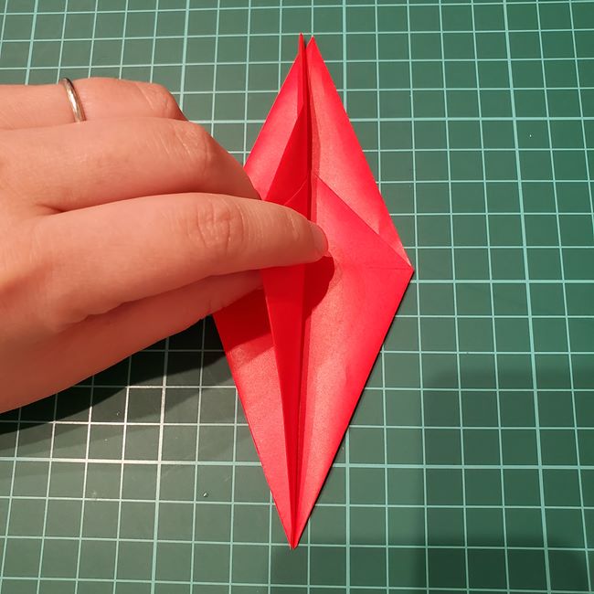 折り紙の花 簡単に一枚で立体的につくる作り方折り方(21)