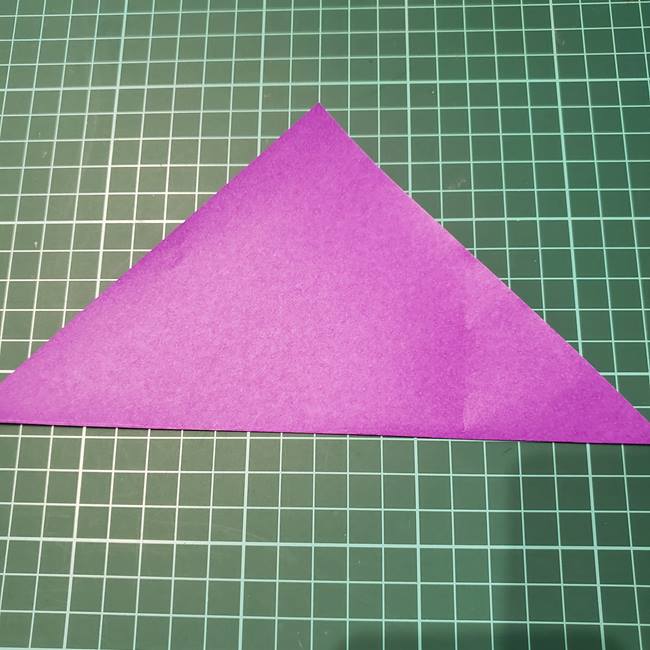 折り紙の花 簡単一枚でダリアをつくる折り方作り方①折り筋(2)