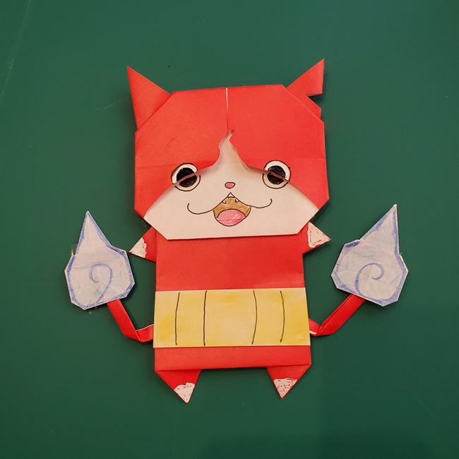 ジバニャンの折り紙 全身で体つき！簡単でかわいいキャラクターの折り方作り方